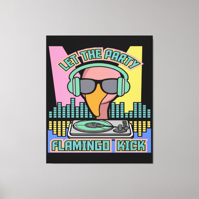 1990er Jahre Ließ das Party Flamingo Kick Animal V Leinwanddruck (Vorderseite)