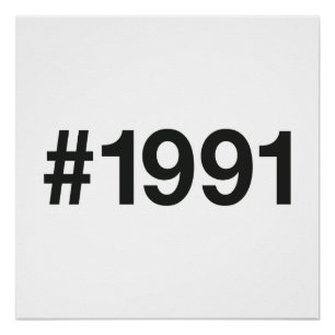 1991 Hashtag 35. Geburtstag 35 Jahre Poster