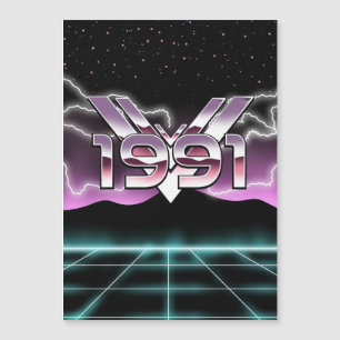 1991 Tech noir Magneteinladung