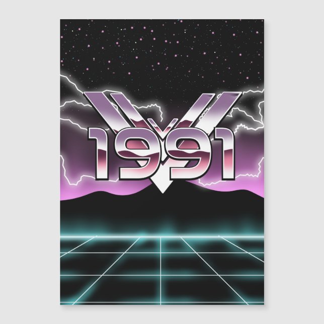 1991 Tech noir Magneteinladung (Vorderseite)