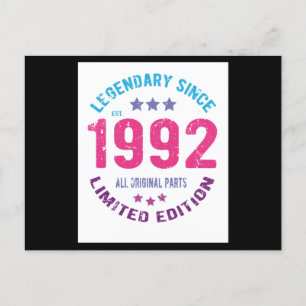 1992 Vintage Geburtstag Postkarte