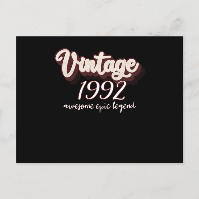 1992 Vintager Geburtstag Postkarte (Vorderseite)