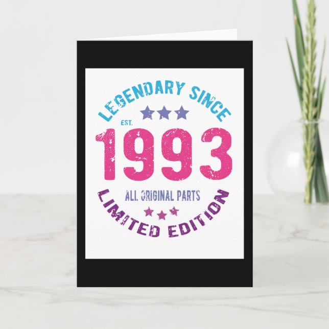 1993 Vintager Geburtstag Karte (Vorderseite)
