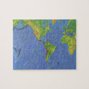 1994 Physical World Map - tektonische Teller - USG