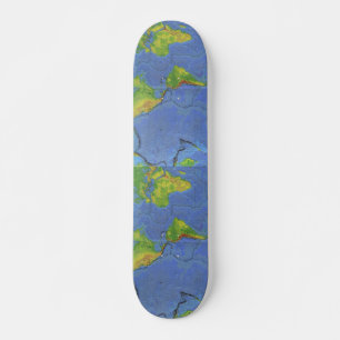 1994 Physikalische Weltkarte - tektonische Teller Skateboard