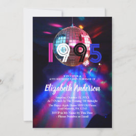 1995 Disco Ball 30th Birthday Party Invitation