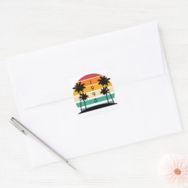 1995 Retro Stripe Sunset Vintag Quadratischer Aufkleber