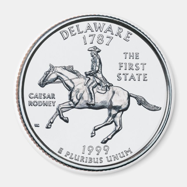 1999 Delaware Staat Quarter Magnet (Vorne)