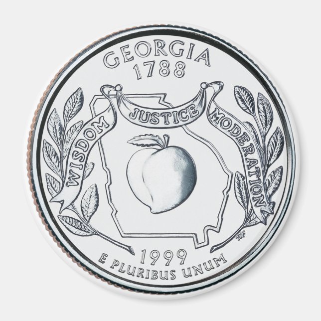 1999 Georgia Staat Quarter Magnet (Vorne)