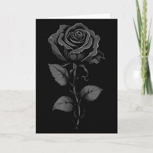 199 Blumen Schwarze Rose Grafik  Karte