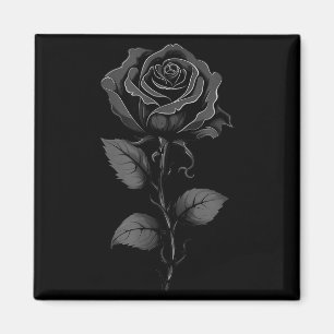 199 Blumen schwarze Rose Grafik Magnet