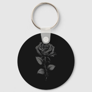 199 Blumen schwarze Rose Grafik Schlüsselanhänger