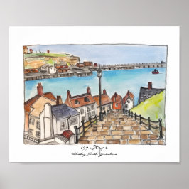 199 Steps, Whitby, North Yorkshire Poster