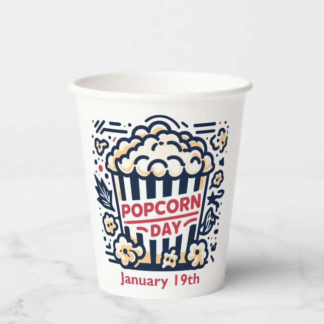 19.01. - Popcorn Day Pappbecher (Vorderseite)
