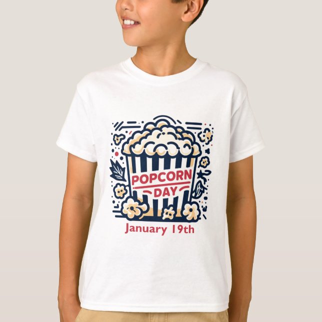 19.01. - Popcorn Day T-Shirt (Vorderseite)