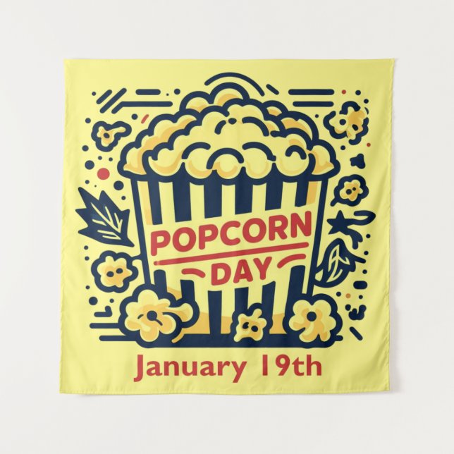 19.01. - Popcorn Day Wandteppich (Vorderseite)