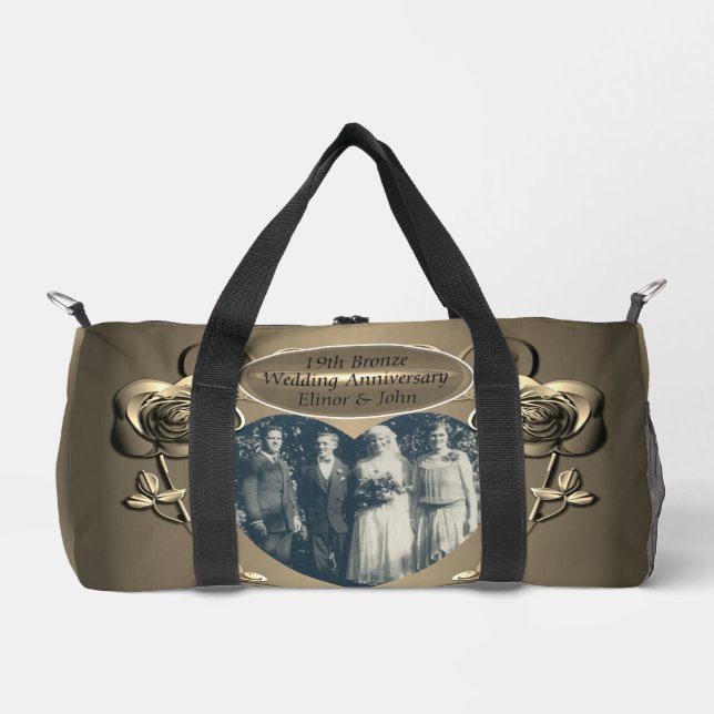 19./8. Bronze(Color)Foto Hochzeitstag Duffle Bag (Vorderseite)