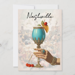 *~*  19 A101 Cocktail FOTO Nashville JUNGGESELLINN Einladung