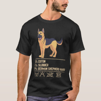 19 Baumwolle Sabber Deutscher Schäferhund Haar Deu T-Shirt