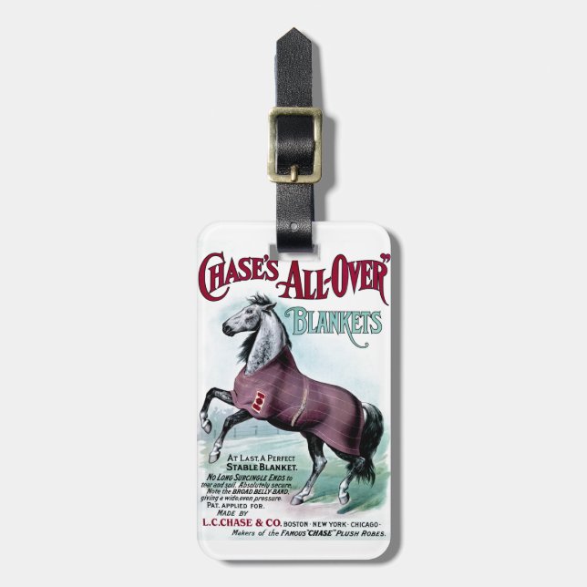 19. C. Chase Horse Blankets Gepäckanhänger (Vorderseite vertikal)