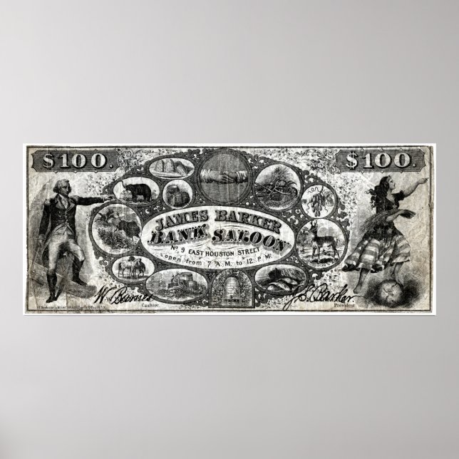 19. C New York Saloon Bank Note Poster (Vorne)