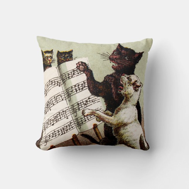19. C. singende Katzen Kissen (Vorderseite)