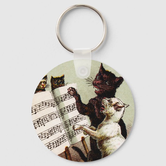 19. C. singende Katzen Schlüsselanhänger (Vorderseite)