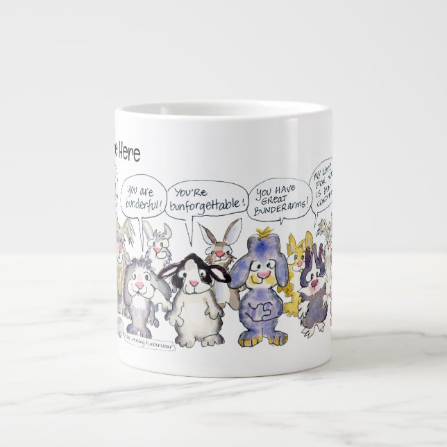 19 Cartoon Bunderful Bunny Rabbits Custom Tasse (Vorderseite)