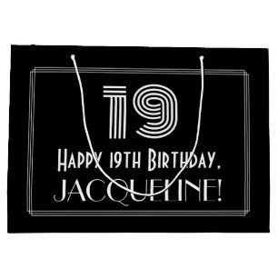 19. Geburtstag — Art Deco inspiriertes Aussehen "1 Große Geschenktüte