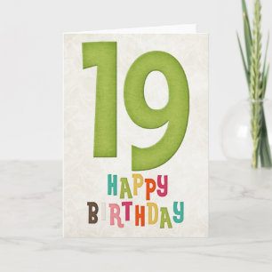19. Geburtstag Happy Birthday Card Design 3 Karte