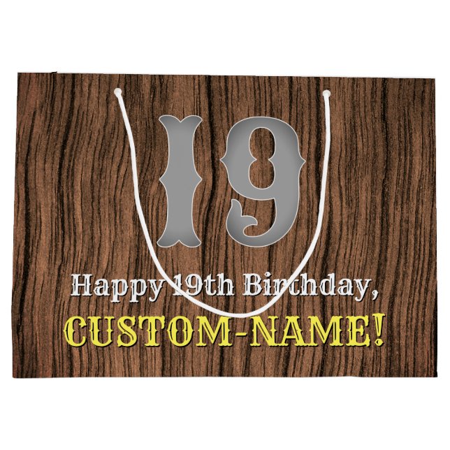 19. Geburtstag: Inspirierter Country Western Look, Große Geschenktüte (Rückseite)