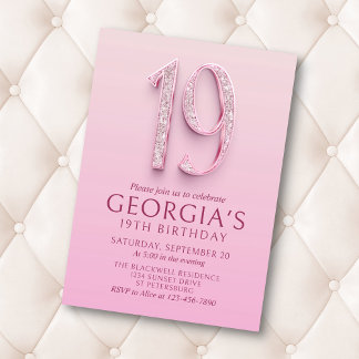 19. Geburtstag Pink Diamonds Einladung