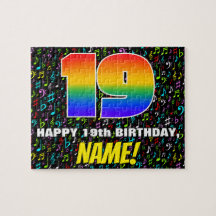 19. Geburtstag — Spaß, farbenfrohe Musiksymbole & 