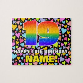 19. Geburtstag — Spaß, Liebende Herzformen + "19"