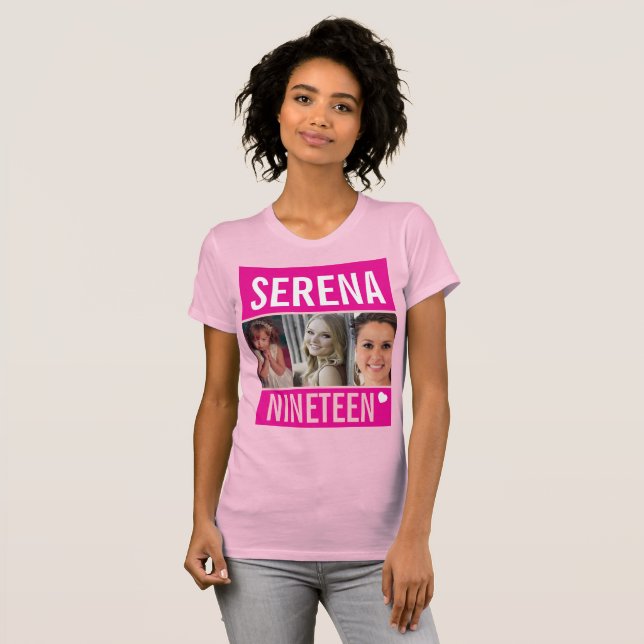 19. Geburtstagsfeier Foto pink T-Shirt (Vorne ganz)