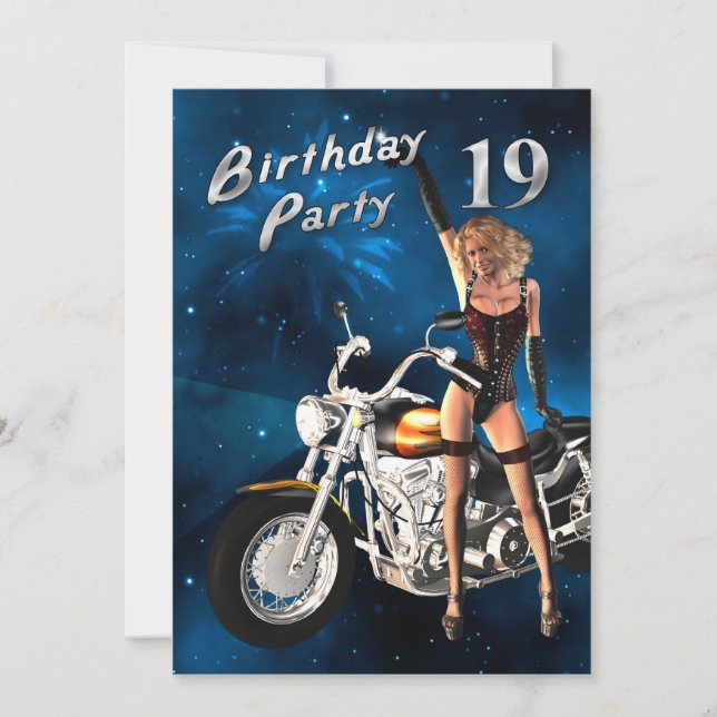 19. Geburtstagsparty Einladung (Vorderseite)