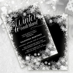 19. Geburtstagsparty Winterwonderland Schneeflocke Einladung