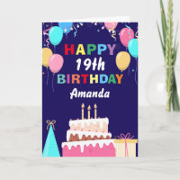 19. Happy Birthday Balloons Cake Navy Blue
