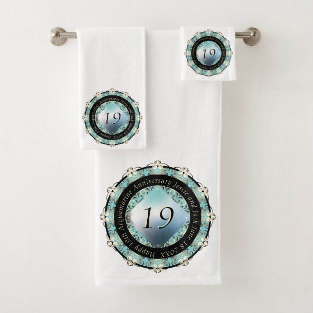 19. Hochzeit Acquamarine Badhandtuch Set (Insitu)