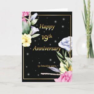 19. Hochzeit Jubiläum Goldene Grußkarte Dankeskarte