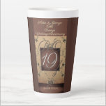 19. Hochzeitstag Bronze & Rose Latte Tasse<br><div class="desc">Dieses Design besteht aus meiner Rose Herzgrafik zusammen mit Ihrem Jubiläumsjahr und "Bronze" in kalligrafischem Schriftart als Gestaltungselement. Ich kann Ihnen bei jedem neuen Design oder jeder Anpassung,  die Sie wünschen,  helfen,  einfach mich und ich komme gleich zurück!</div>
