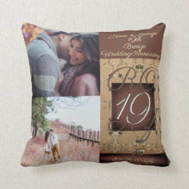 19. Hochzeitstag Dunkle Bronze Kissen