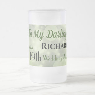19. Hochzeitstag Mattglas Bierglas