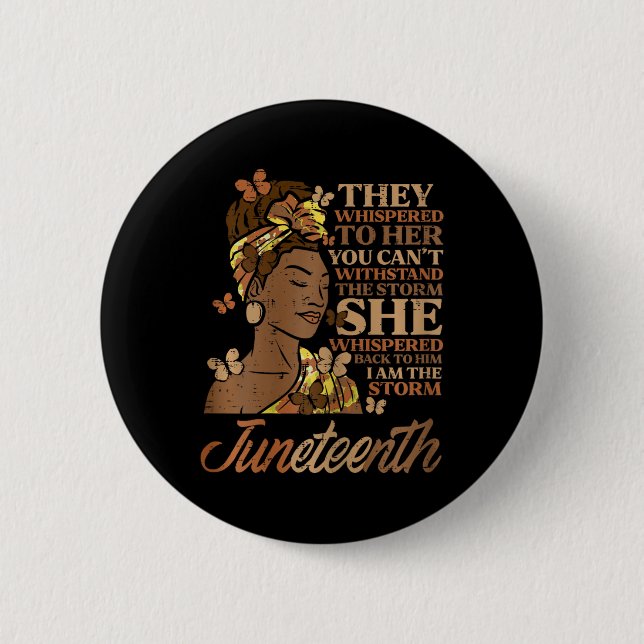 19. Ich bin die Storm schwarzen Frauen Mädchen Button (Vorderseite)