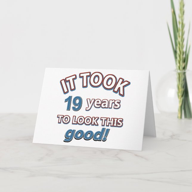 19. Jahr Geburtstagsdesigns Karte (Vorderseite)