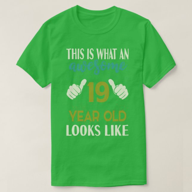 19 Jahre alt Geburtstag T-Shirt (Design vorne)