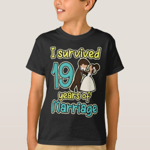 19 Jahre Eheschließung Ehemänner Ehefrau Hochzeits T-Shirt