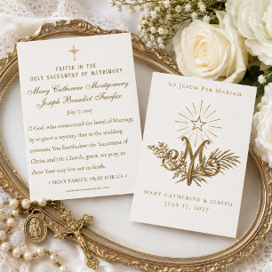 19. Jahrhundert Gold Marian Katholische Hochzeit