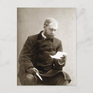 19. Jh. Gentleman liest einen Brief Postkarte
