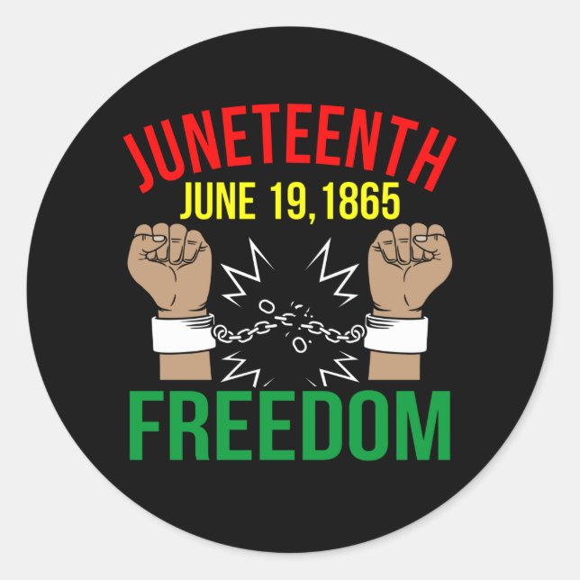 19. Juni 1865 Freiheit Runder Aufkleber (Vorderseite)